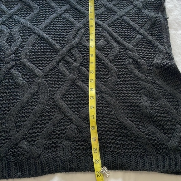 ADRIENNE VITADINI Black Cowl Neck Cable Knit Poncho Sweater S/M Whimsygoth Dark - Picture 8 of 8